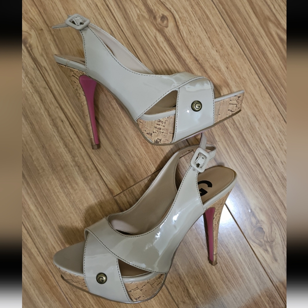 G by Guess Beige and Red Heels - Picture 8 of 12
